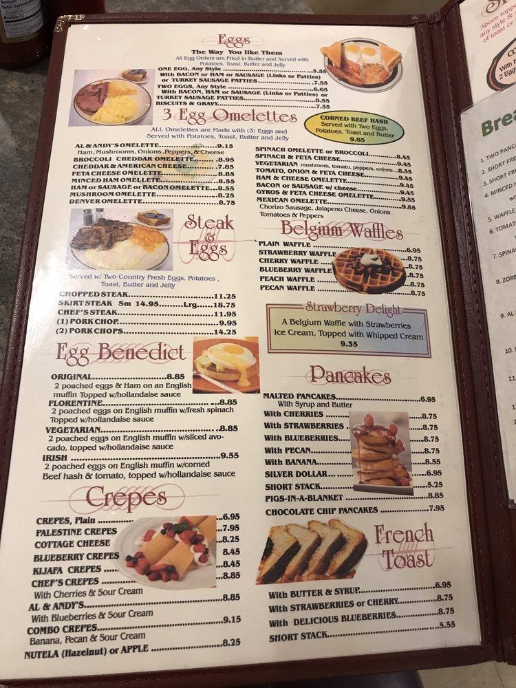 Menu at Al & Andy's Restaurant, Schiller Park
