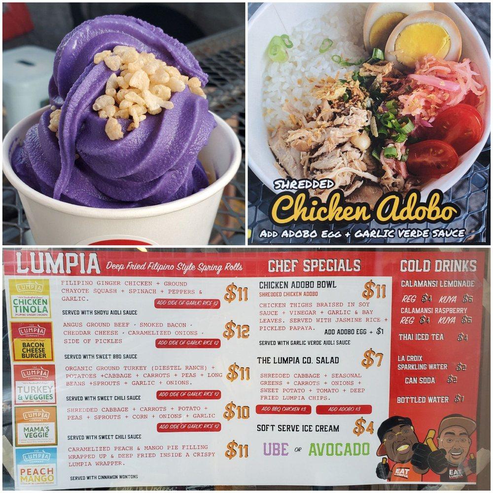 Menu at The Lumpia Company restaurant, Oakland