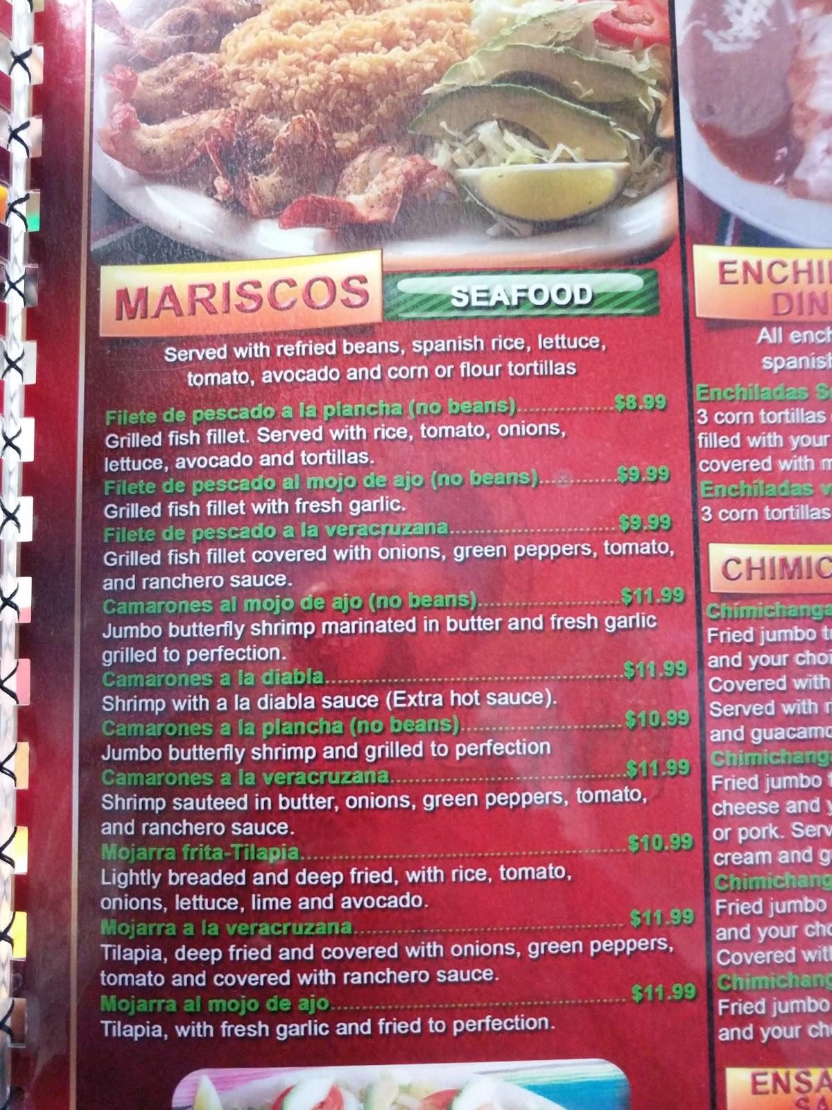Menu at El Burrito Loco restaurant, Burlington