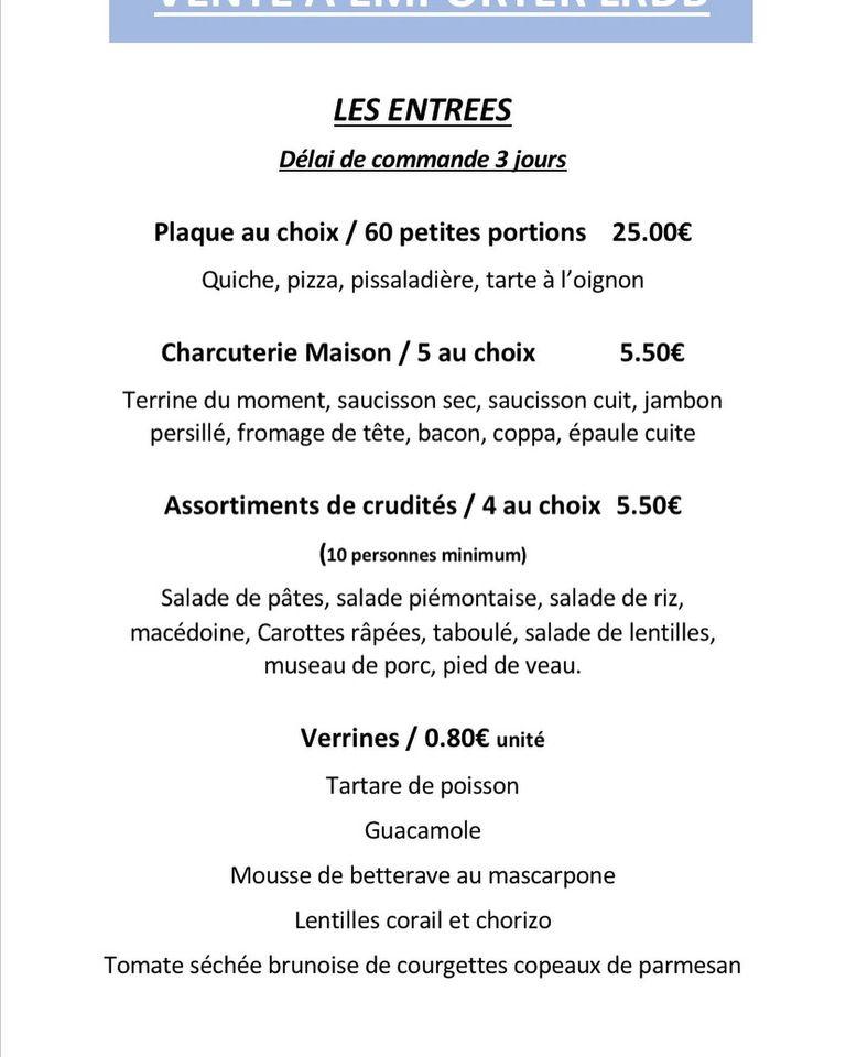 Menu au Le relais des Bergers restaurant, SaintMartinenHaut