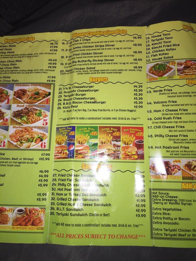 Menu at Teriyaki Express Asian Cuisine restaurant, Arvin
