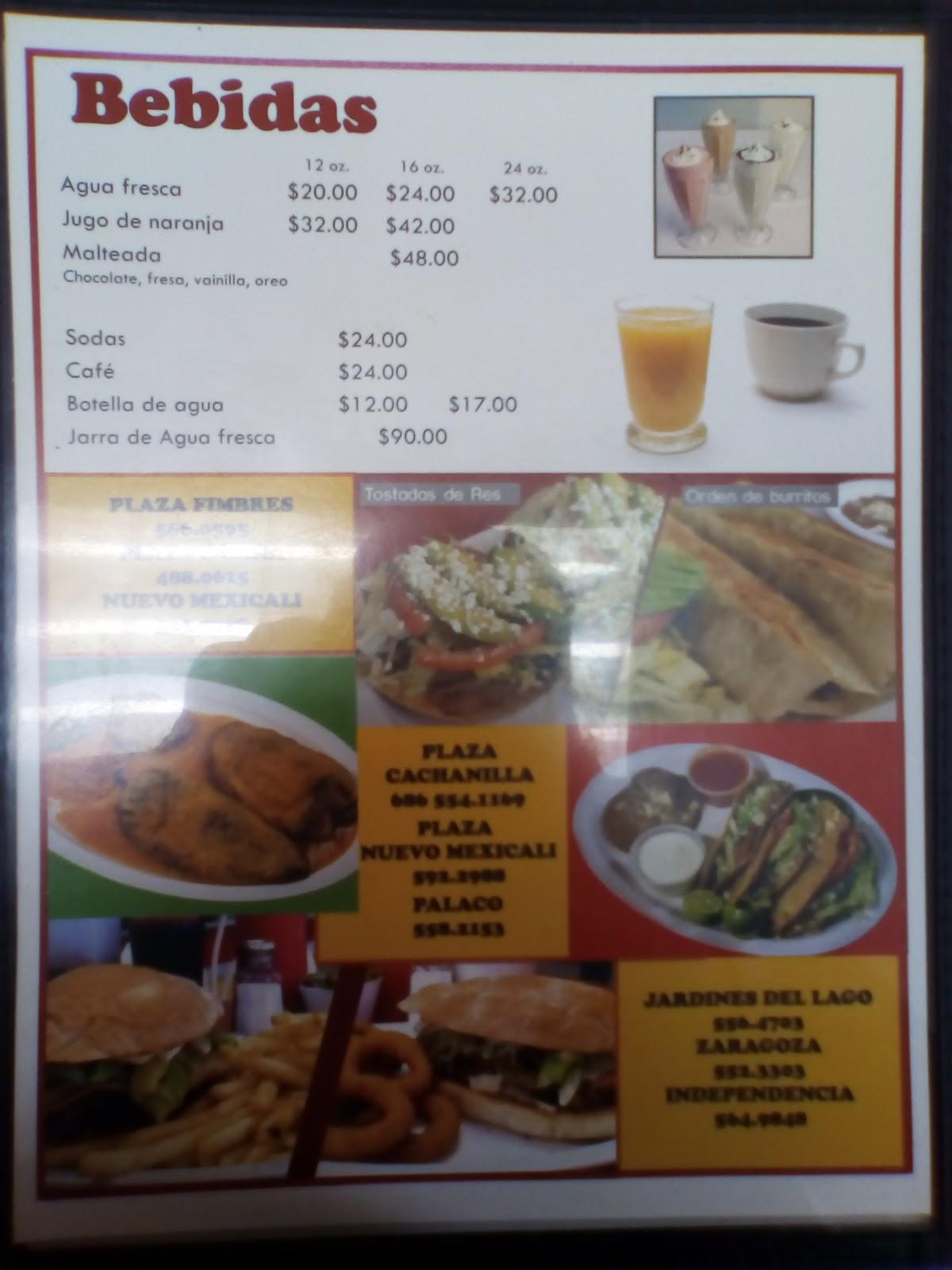 Carta Del Restaurante Tortas Omar Duara Mexicali Calzada Cetyz Local