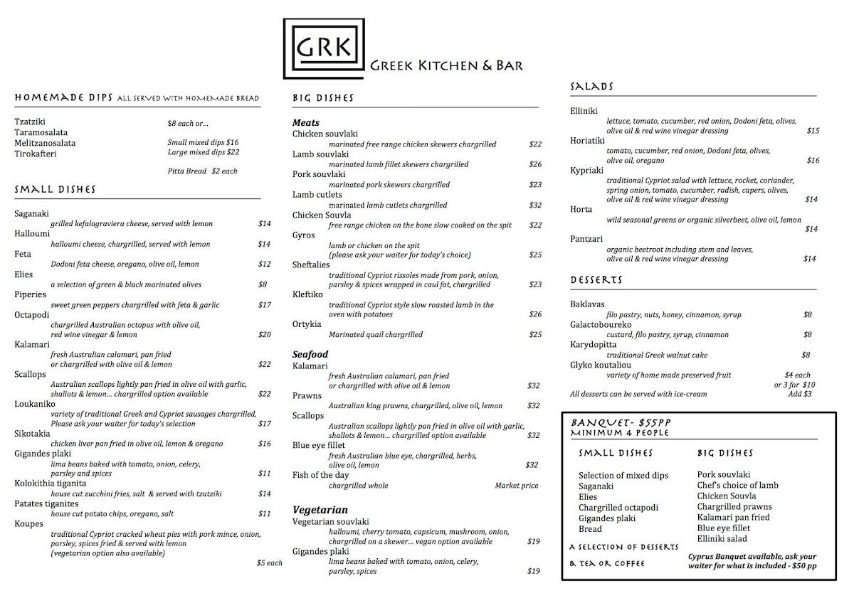 R64b GRK Greek Kitchen And Bar Menu 