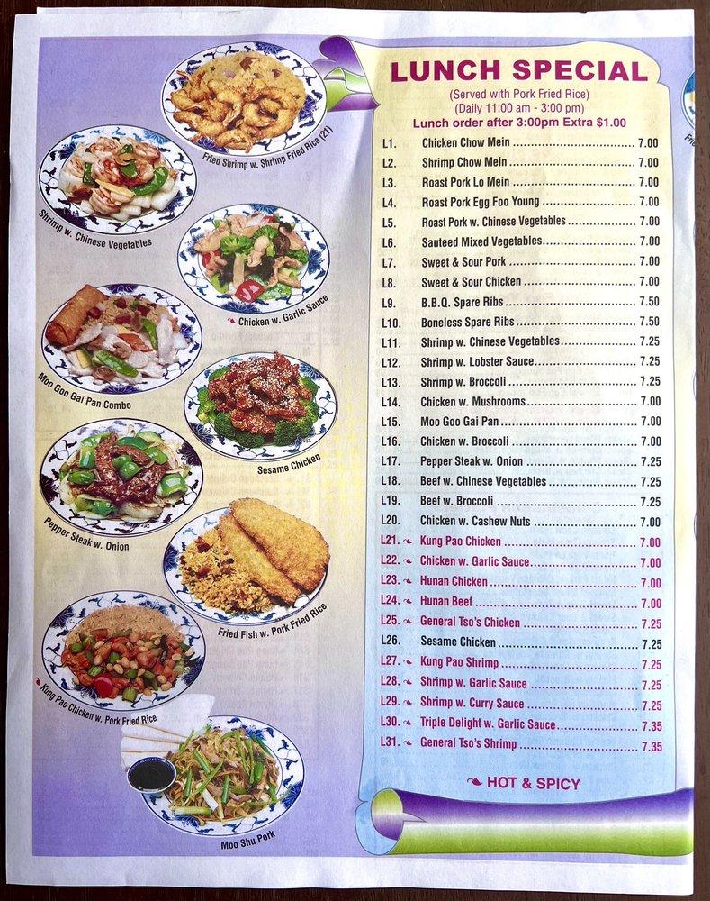 Menu At Wah's Garden Restaurant, Bloomfield