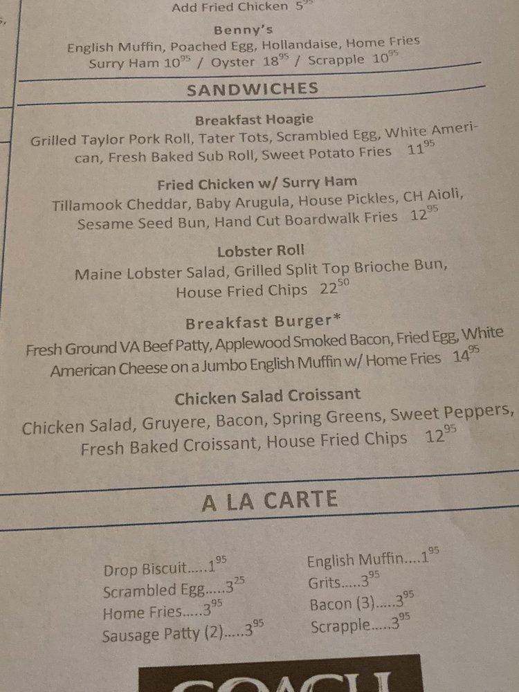 Menu at Coach House Bar & Grill, Norfolk