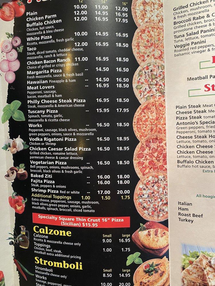 Menu at Antonio’s Pizza & Restaurant, Lambertville