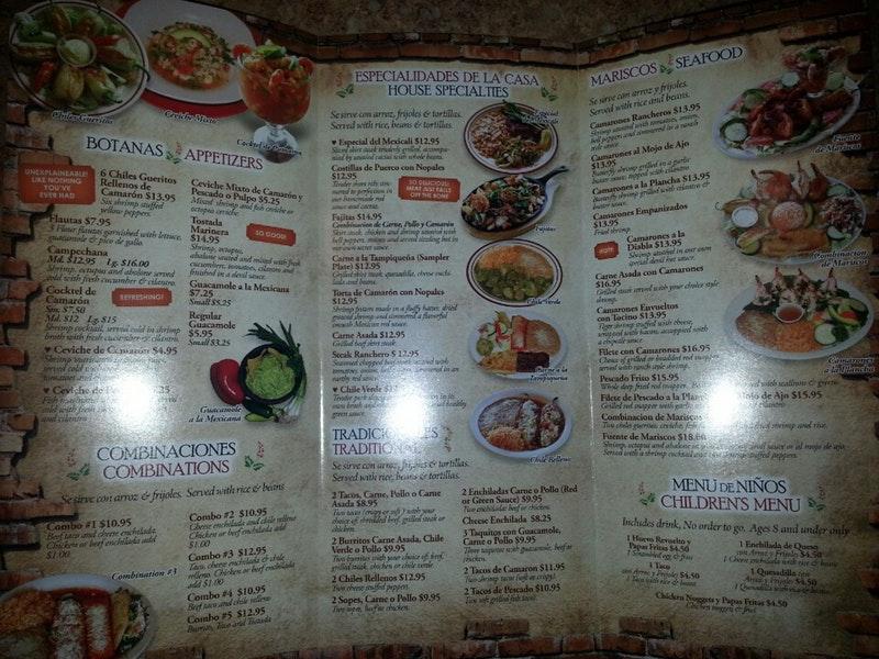 Menu at El Mexicali Cafe, Indio, Indio Blvd