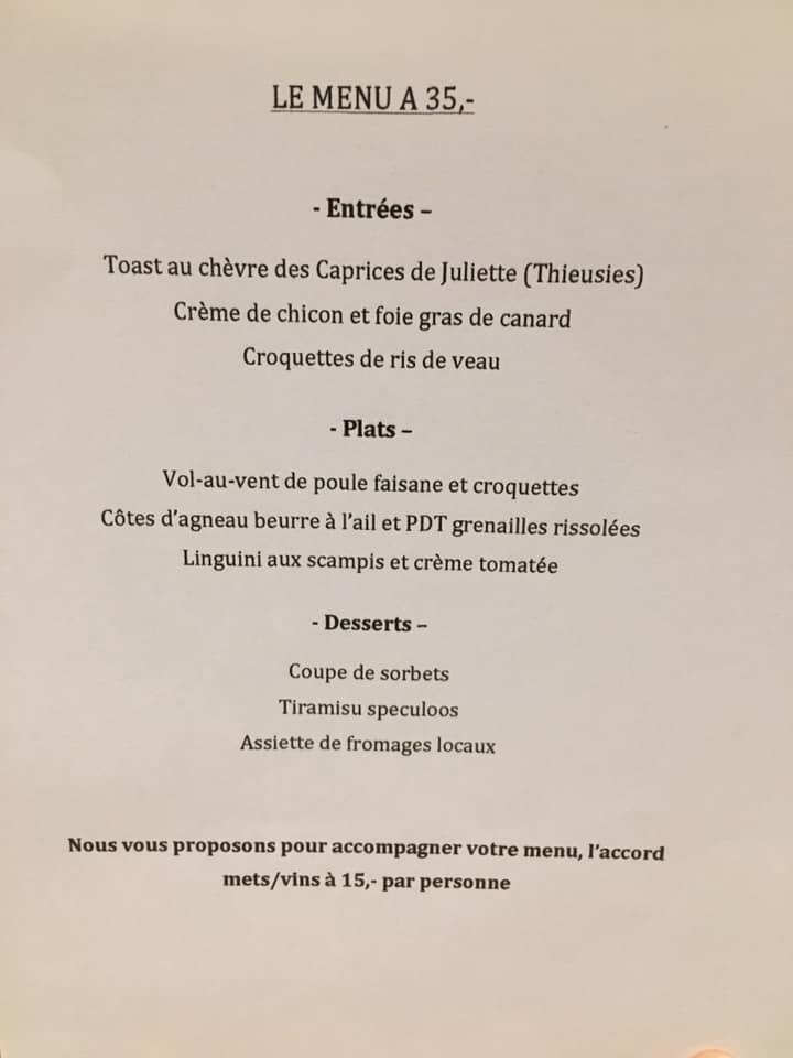 Menu at L'Atelier de Marius, Soignies