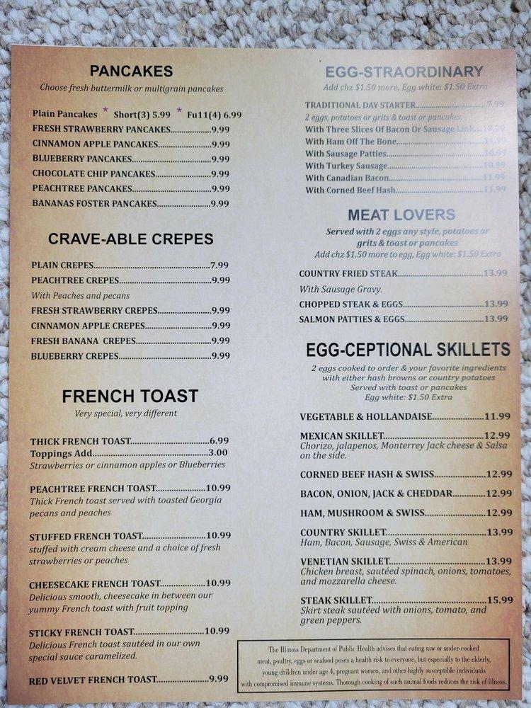 Menu at Peachtree Cafe, Matteson