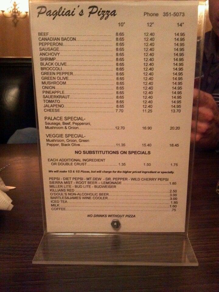 Menu at A &amp; A Pagliai's Pizza pizzeria, Iowa City