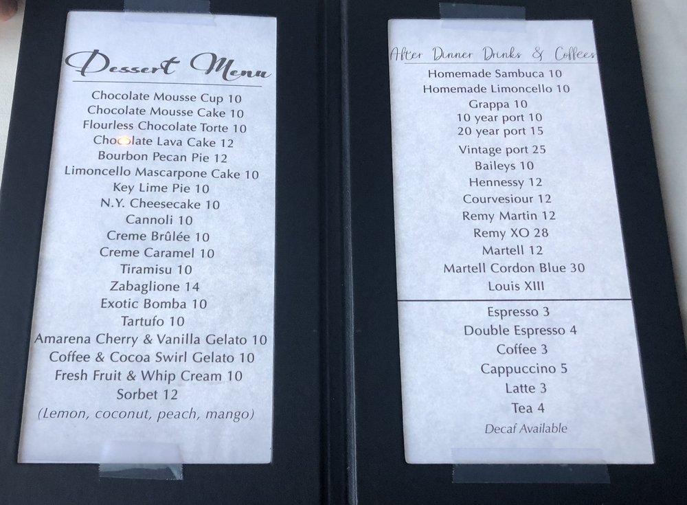 Menu at Della Francesca restaurant, Danbury, 46 Mill Plain Rd