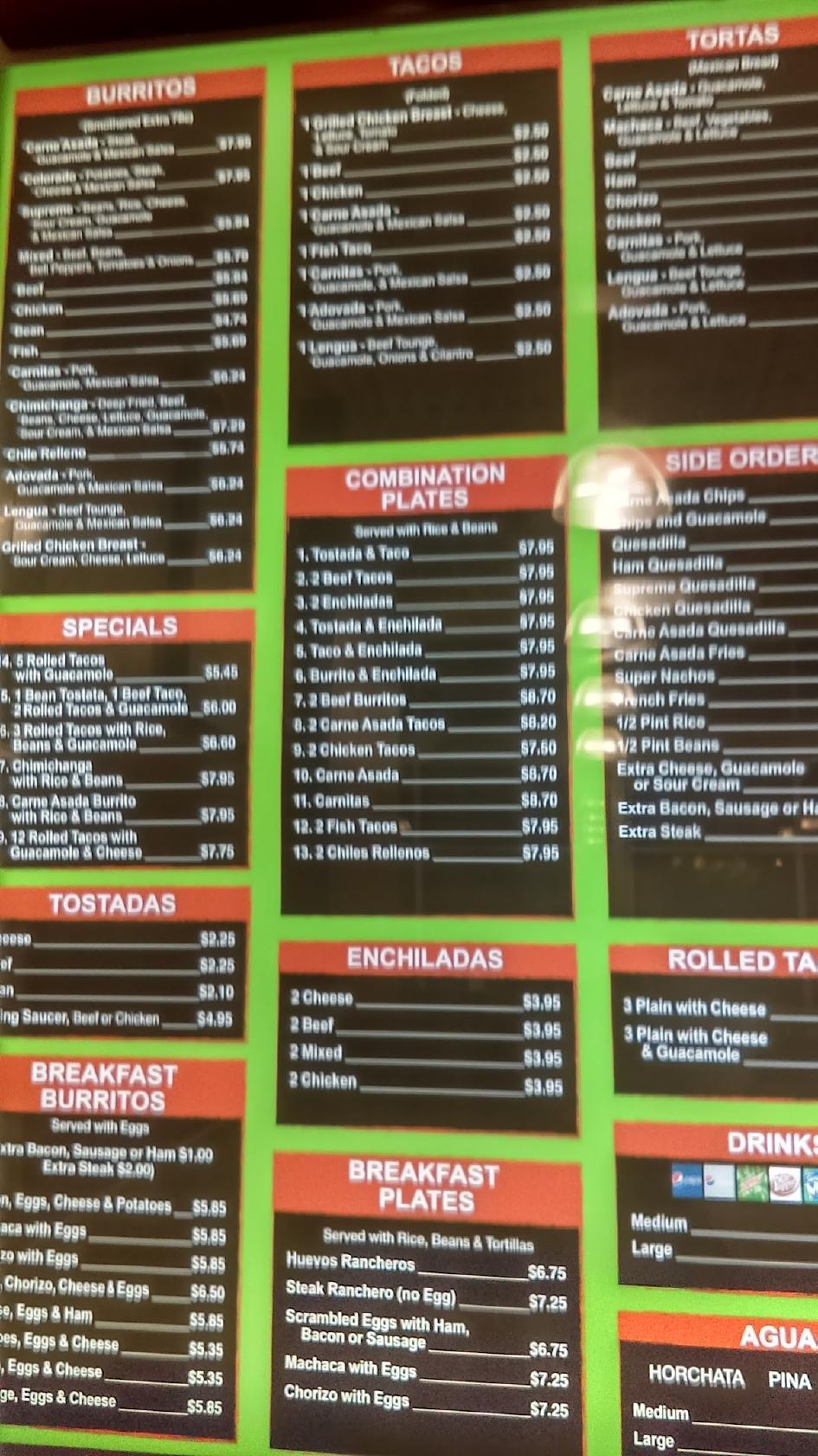 Menu At Taco Star Fast Food Aurora