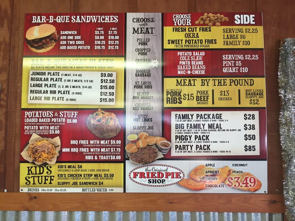 Menu at Big Jake's BBQ, Ashdown