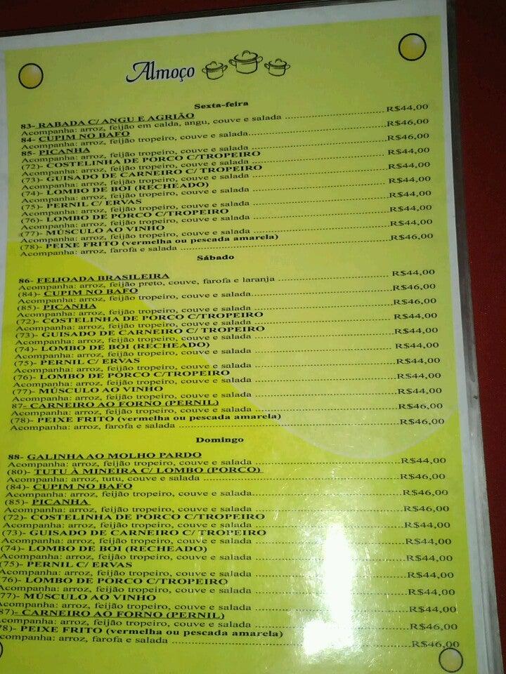 Bar e Restaurante do Camilo cardápio