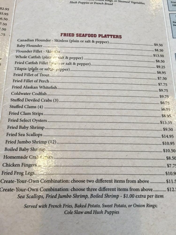 Menu at Harbor Inn Seafood restaurant, Hickory