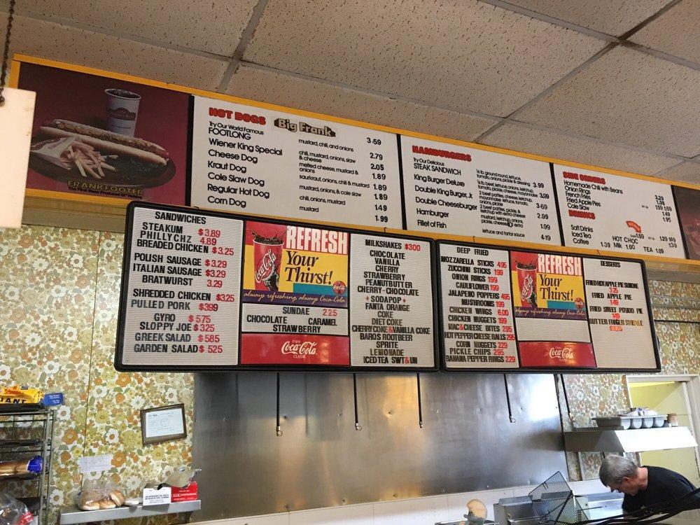 Menu at Wiener King restaurant, Mansfield