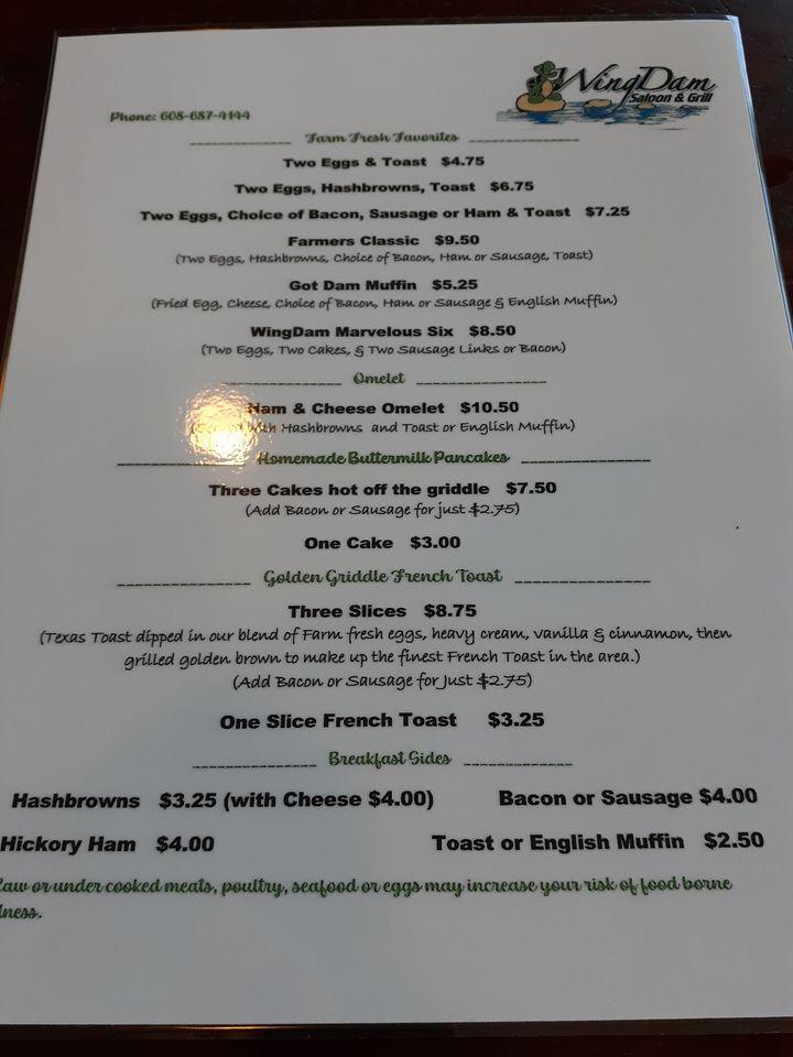 Menu at The Landing pub & bar, Fountain City