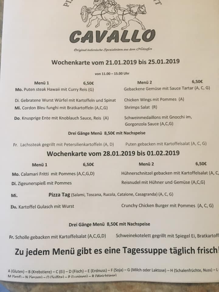 Speisekarte von Pizzeria Cavallo, Wien, Linzer Str. 182