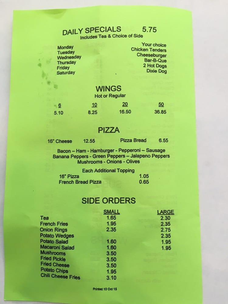 THE DIXIE GRILL MENU visual data 2
