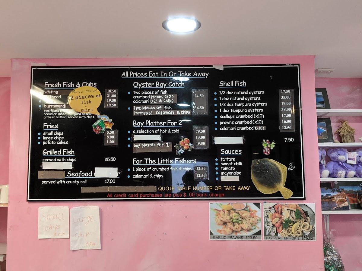 Menu at The Oyster Bay Restaurant, Swansea
