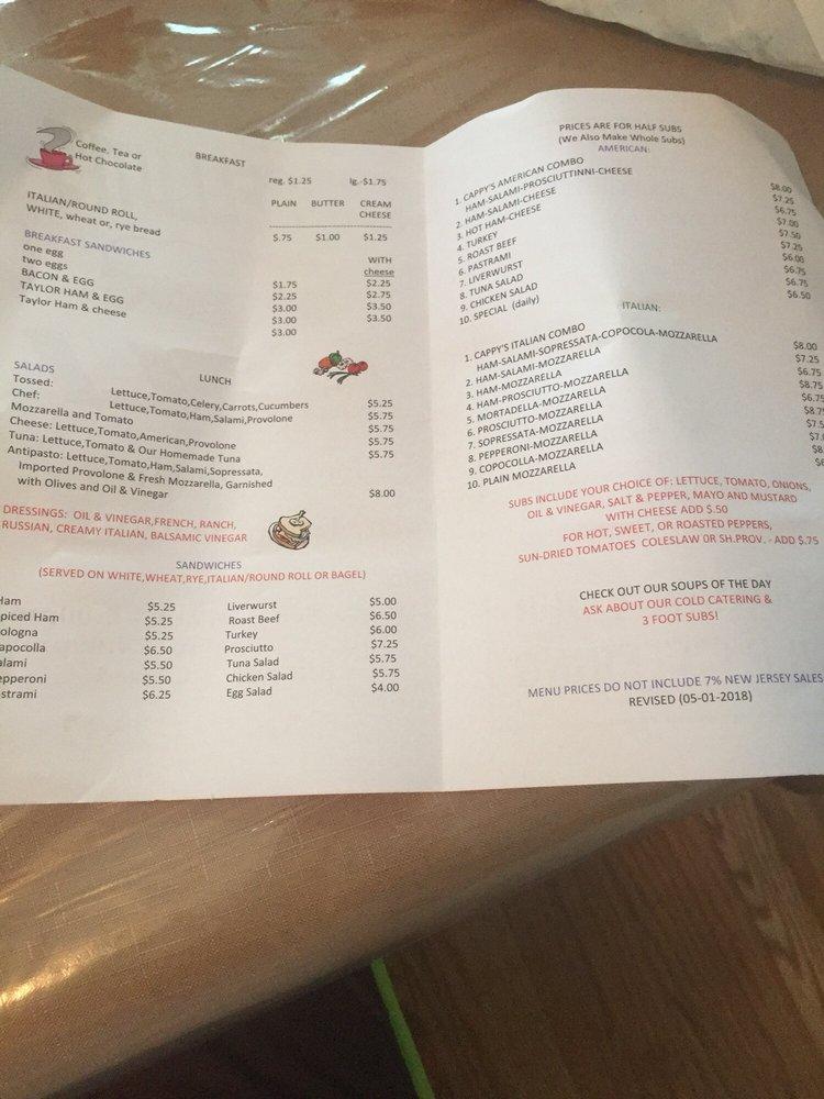 Menu at Cappelluti's Deli, Kearny