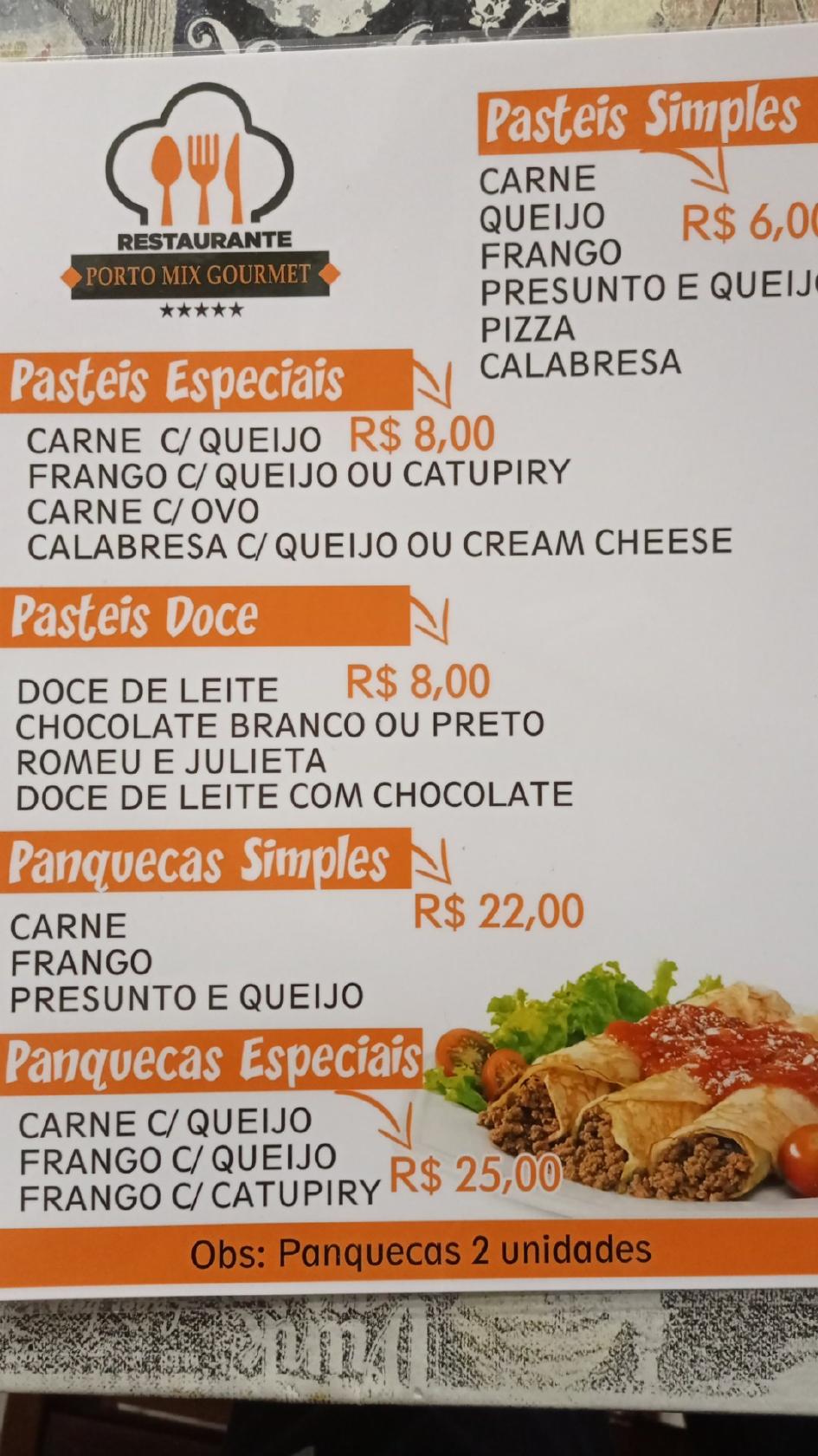 Restaurante Porto Mix Gourmet cardápio