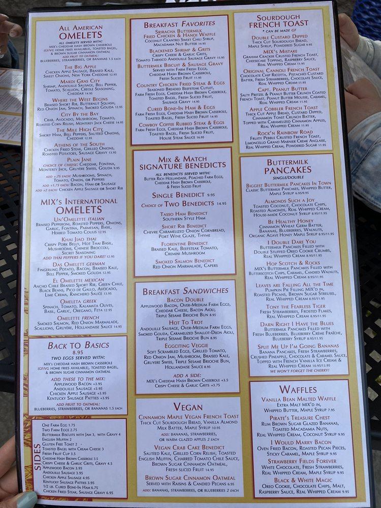 Menu at MIX pub & bar, Ithaca