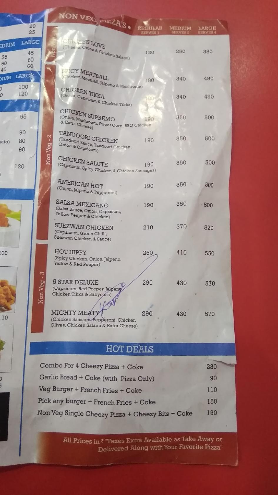 Menu at Pizza Slice, Gurugram, Shop No. DSS 23