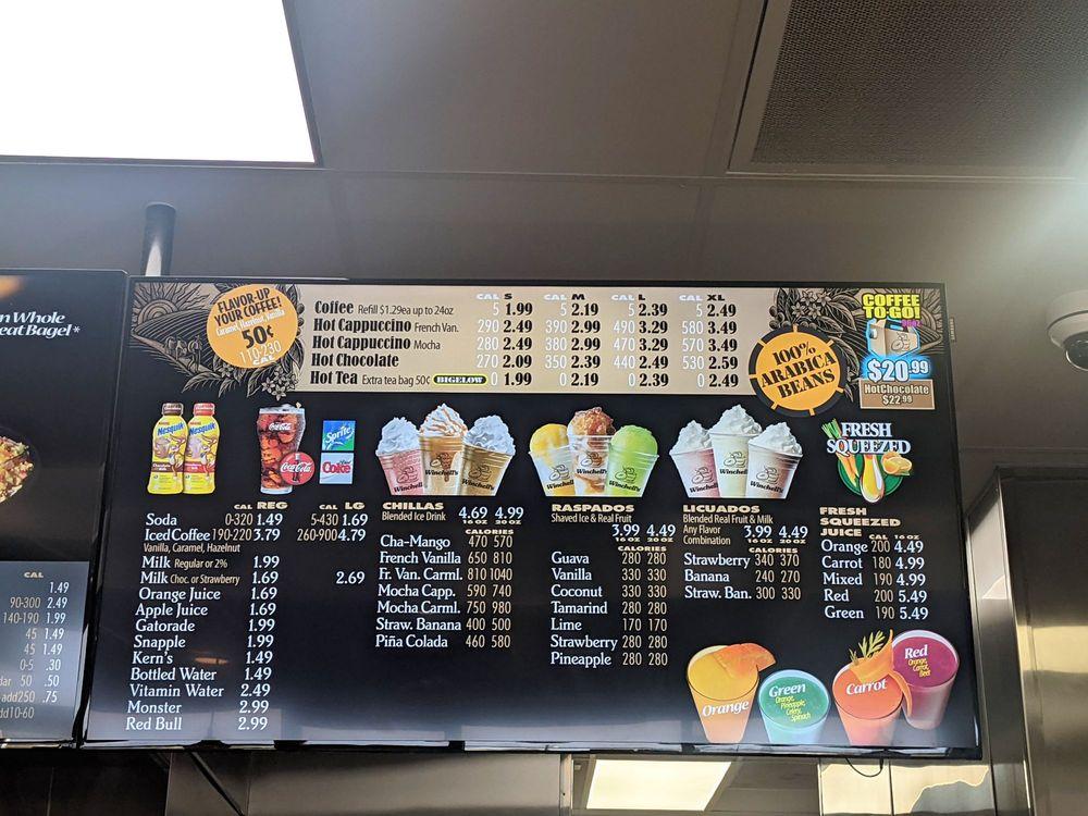 Menu at Winchell's Donut House restaurant, Perris