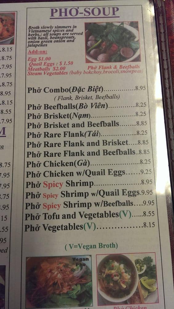 Menu at Lilly's Café restaurant, New Orleans