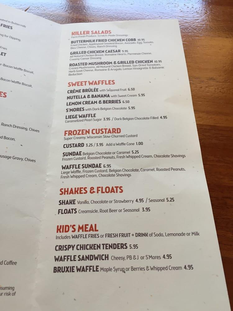 Menu at Bruxie Original Fried Chicken & Waffle Sandwich restaurant, Las