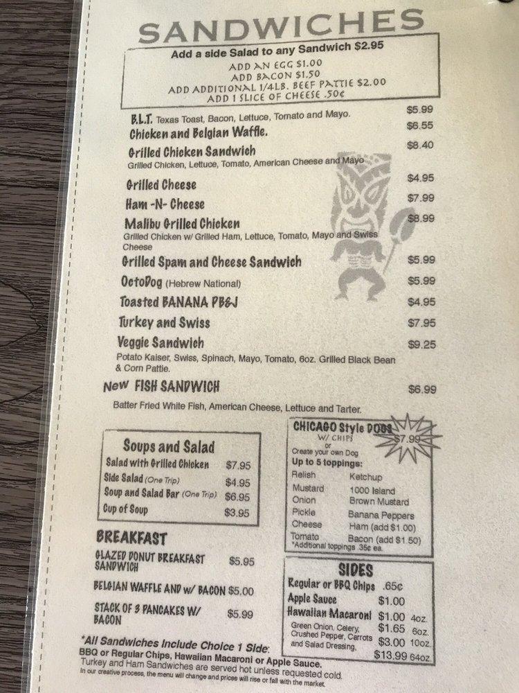 Menu at Taboo Grill Gourmet Burgers and Ice Cream. restaurant, Laurie