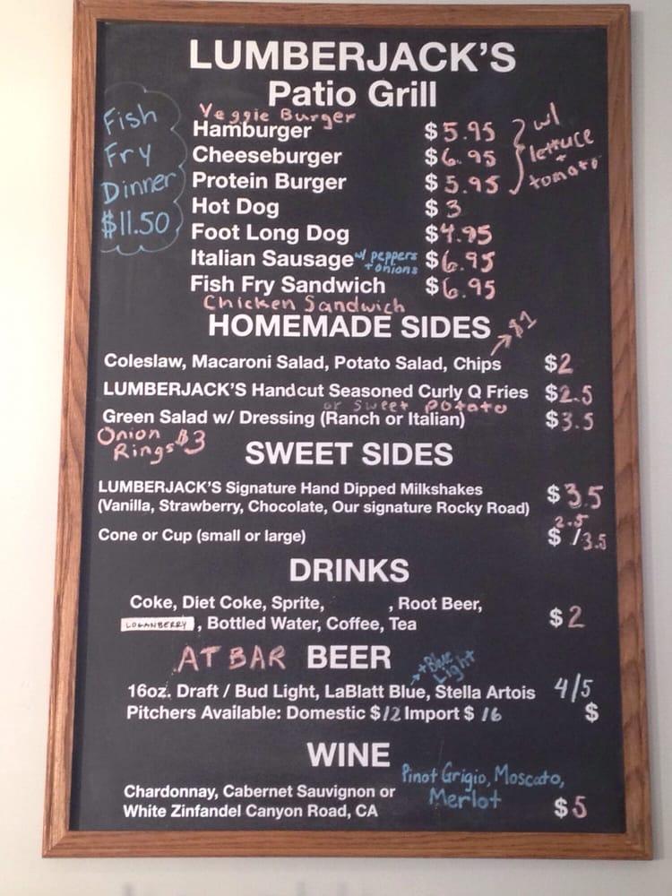 Menu at LumberJack's Patio Grill pub & bar, North Tonawanda