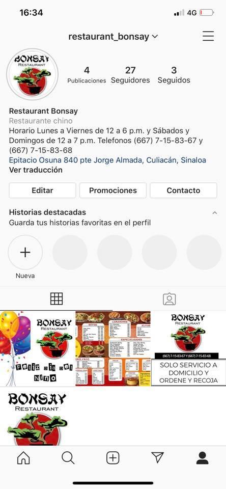 Carta de BONSAY RESTAURANT, Culiacán Rosales