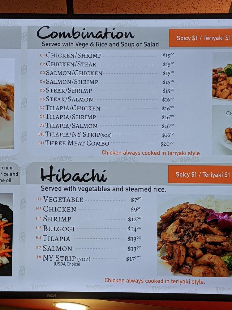 Menu at Hibachi Grill & Bubble Tea restaurant, Jamestown