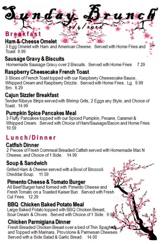 Menu at Lightburns Family Diner restaurant, Jane Lew