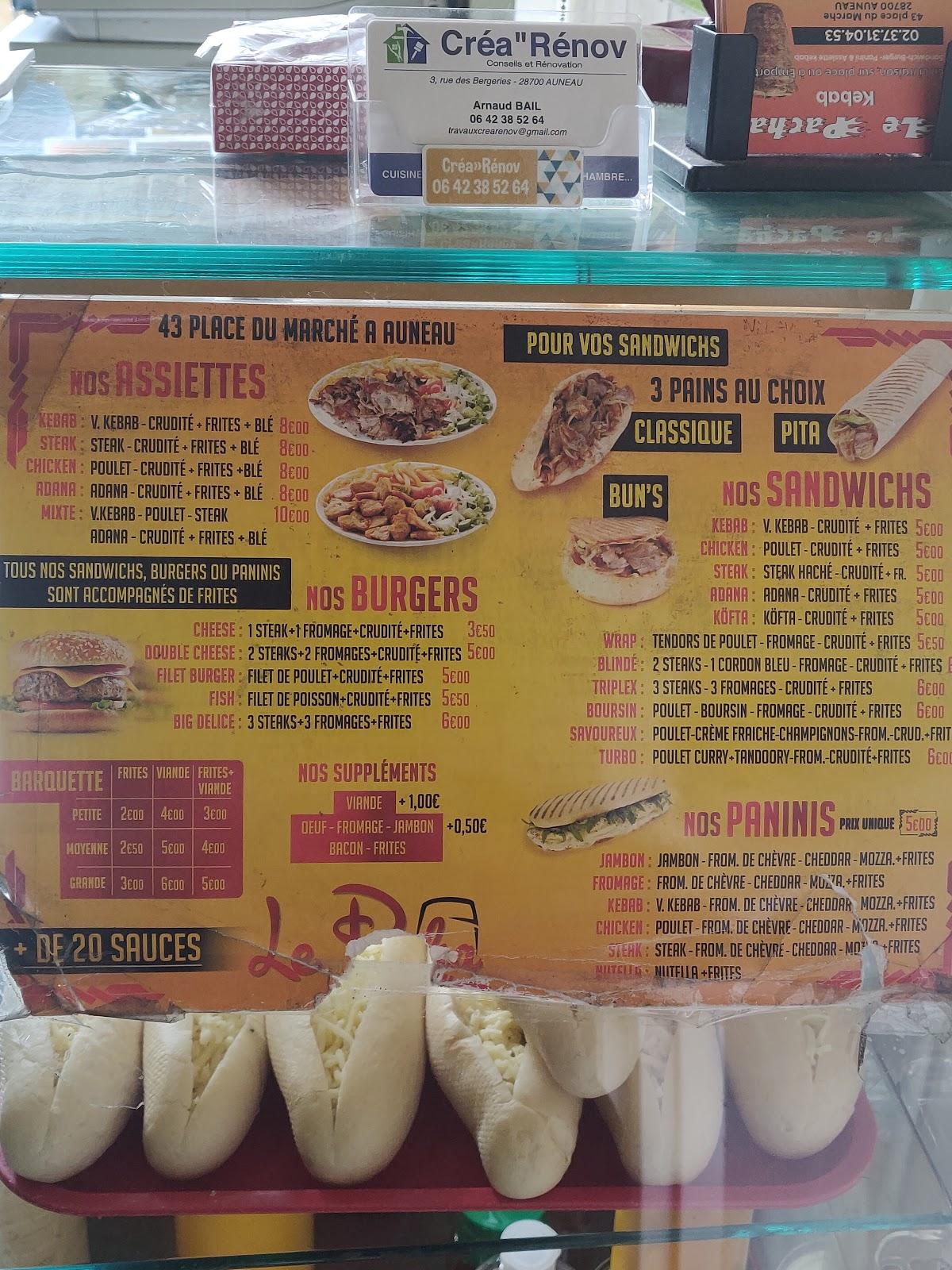 Menu at Pacha Kebab restaurant, Auneau
