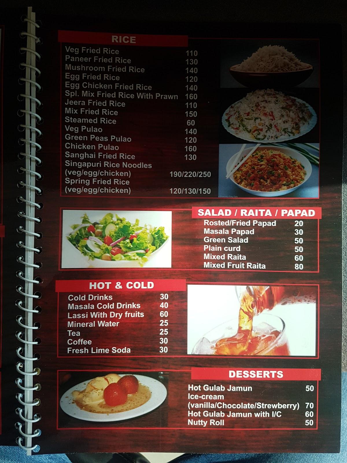 Menu at The Bawarchi (sakchi branch), Jamshedpur, Delhi Darbar Road