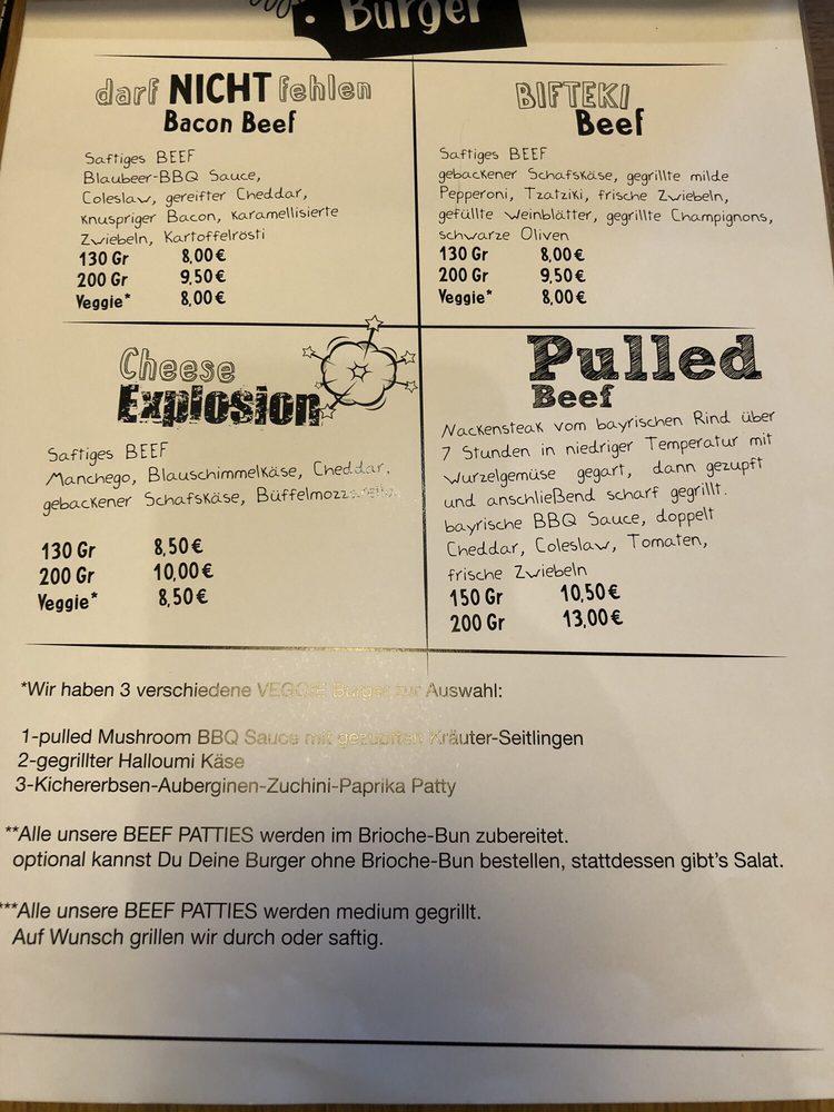 Speisekarte von Beef Crew steakhaus, München, Rosenheimer Str. 2