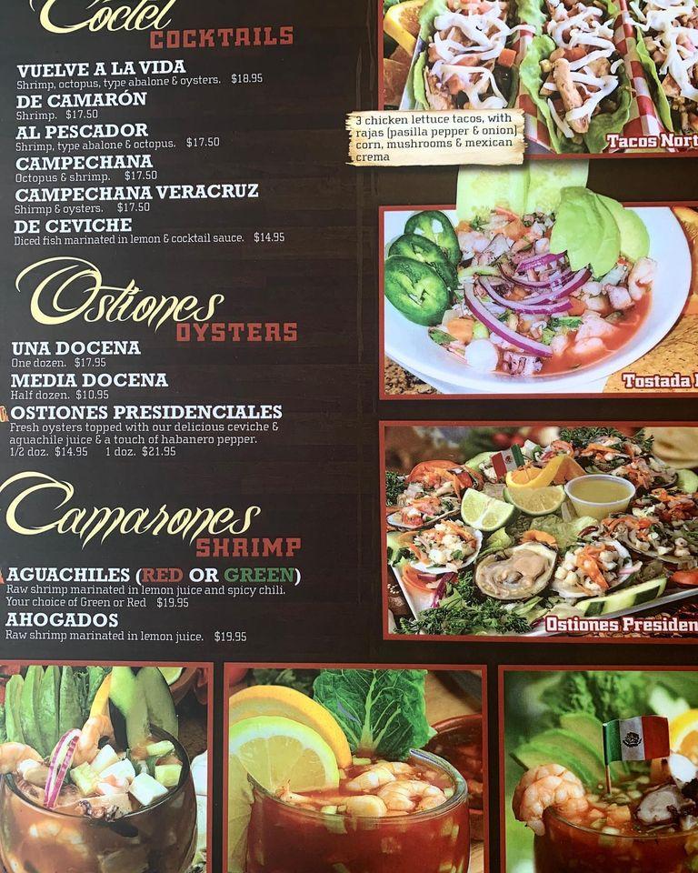 Menu at El Pescador pub & bar, South Gate, Long Beach Blvd