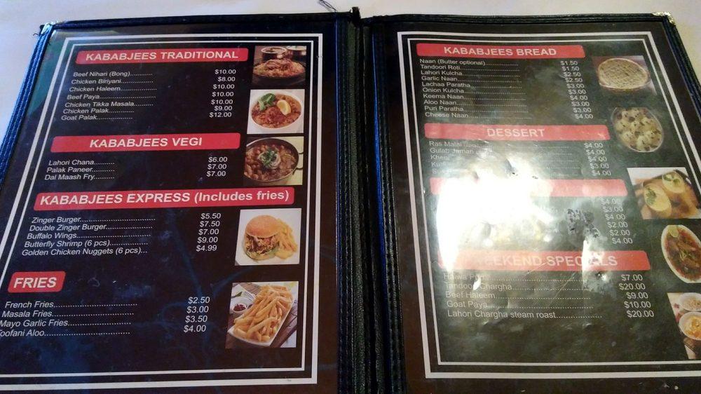 Menu At Kababjees Bbq Hicksville