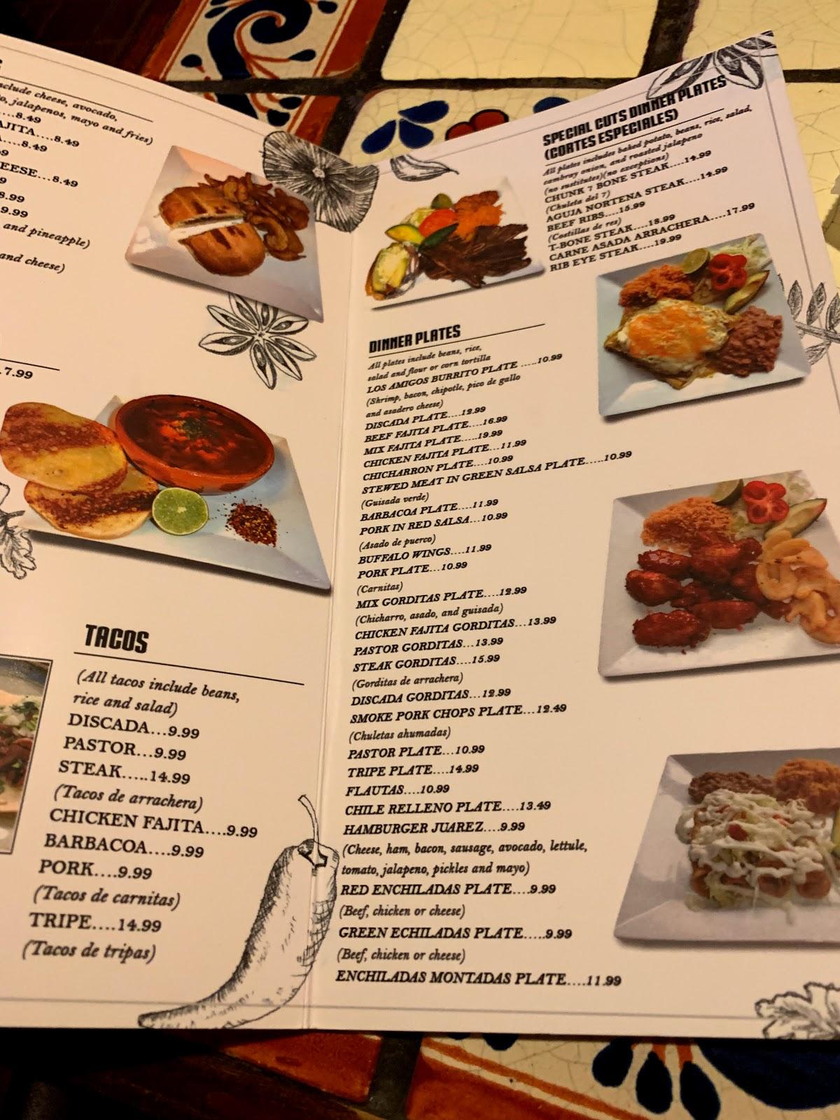 Menu at Los Amigos Grill & Bar, Big Spring