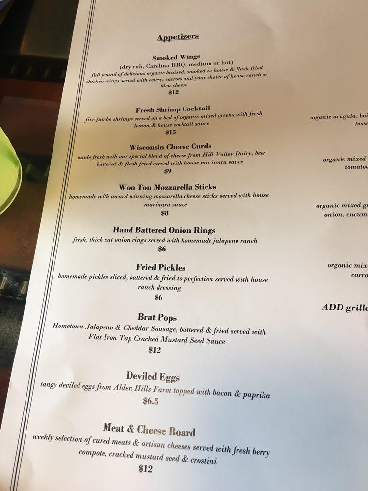Menu at Flat Iron Tap pub & bar, Lake Geneva