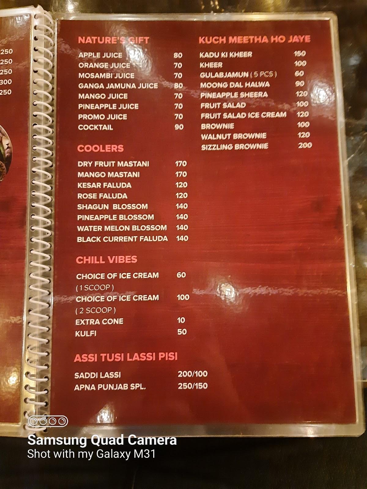 Menu At Hotel Apna Punjab Ahmednagar   R65d Menu Hotel Apna Punjab 