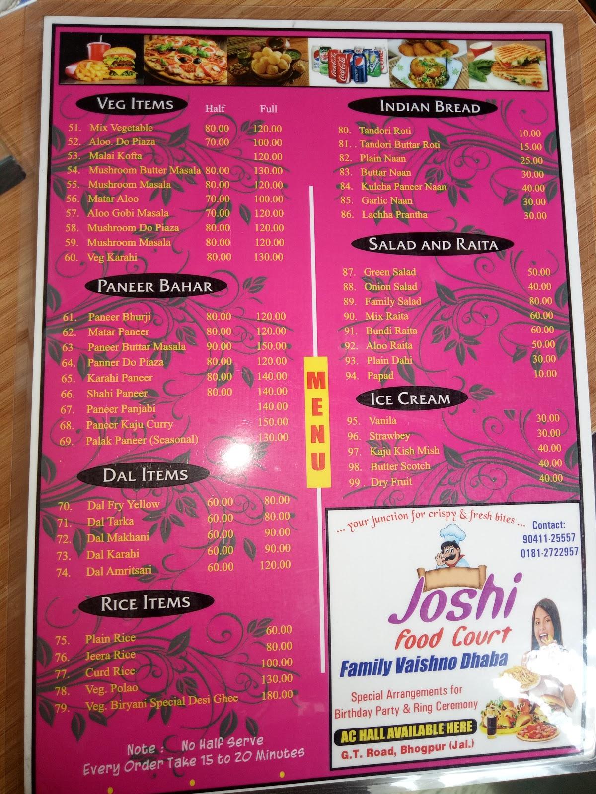 menu-at-joshi-food-court-bhogpur