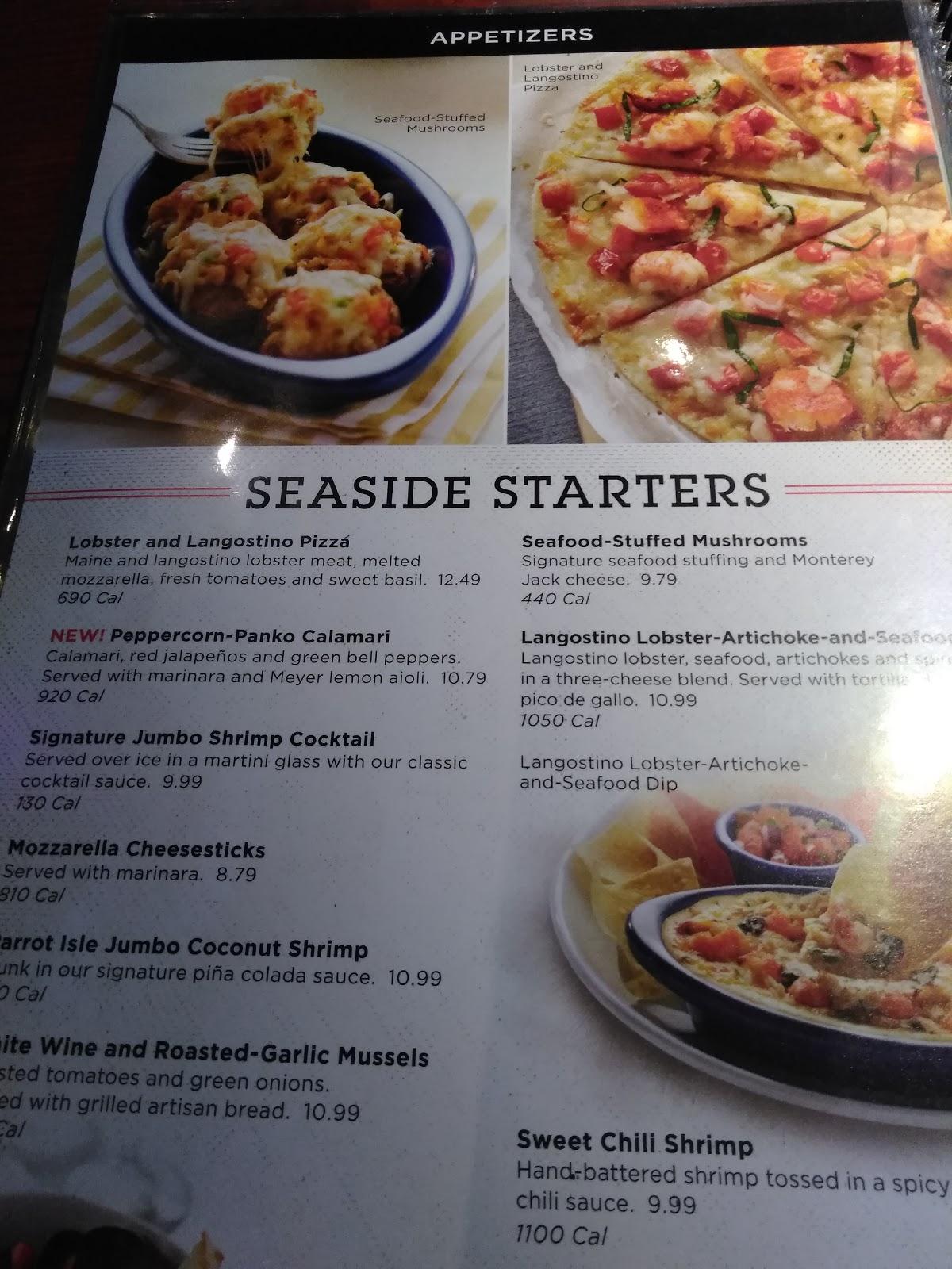 Menu at Red Lobster restaurant, Norridge, N Cumberland Ave