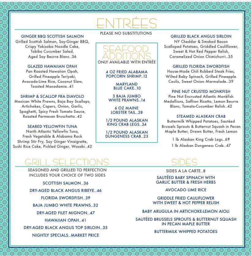 Menu at Montauk Seafood Grill pub & bar, Vail