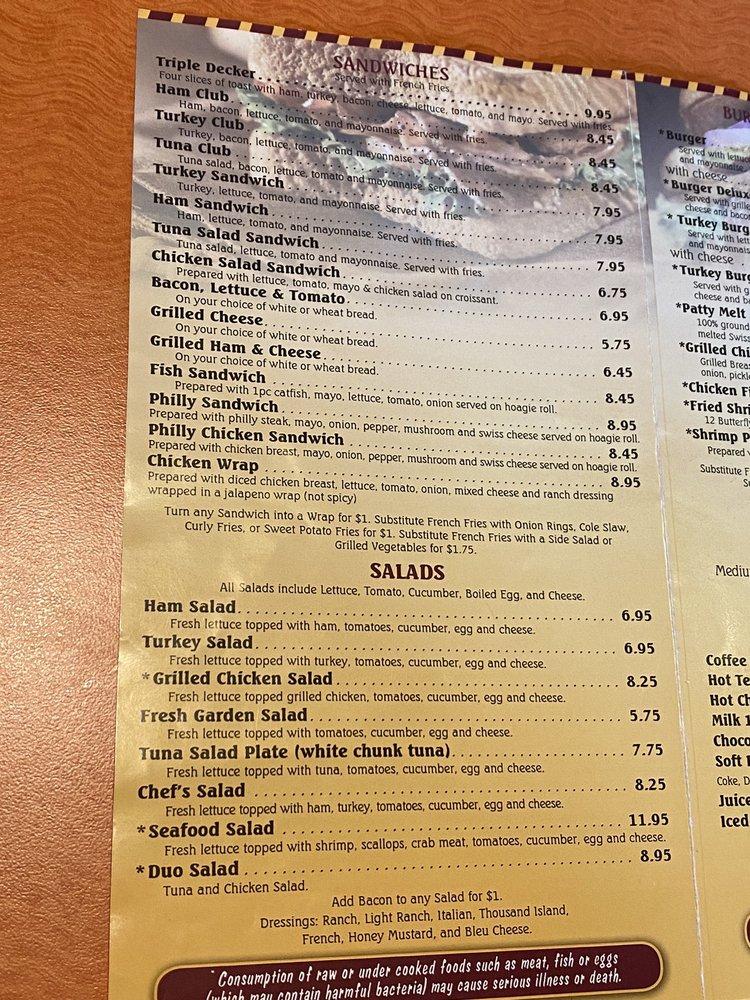 Menu at Sunny Side Up restaurant, Brunswick