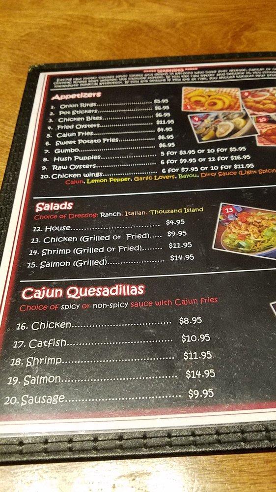 Menu at Louisiana Crab Shack pub & bar, 900 N Austin Ave