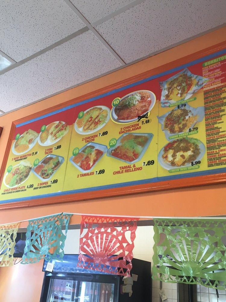 Menu at El Super Taco restaurant, Alamosa